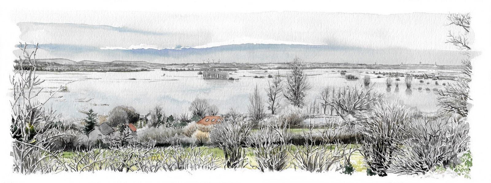 Table de paysage de Graignes, vue l'hiver