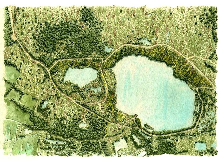 Plan aquarellé des Sablières de Millières