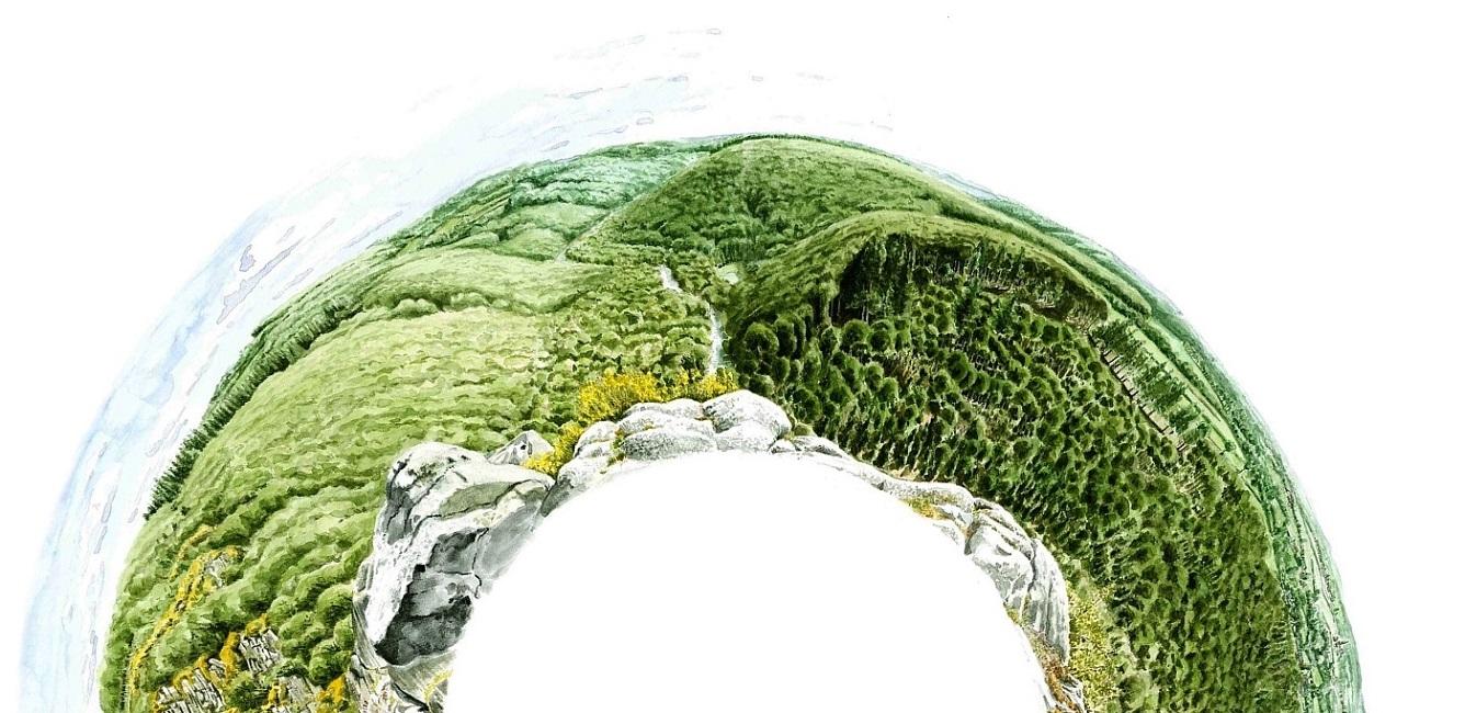 Vue sur la vallée de la Rouvre du panorama
