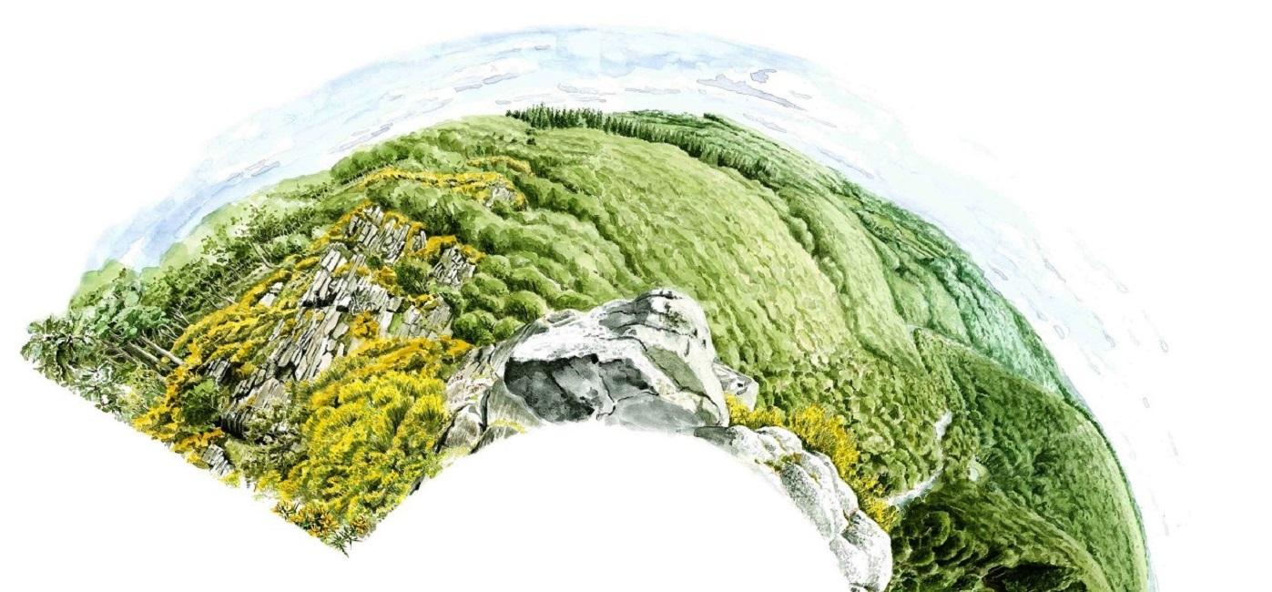 Vue Est du panorama des Roches d'Oëtre