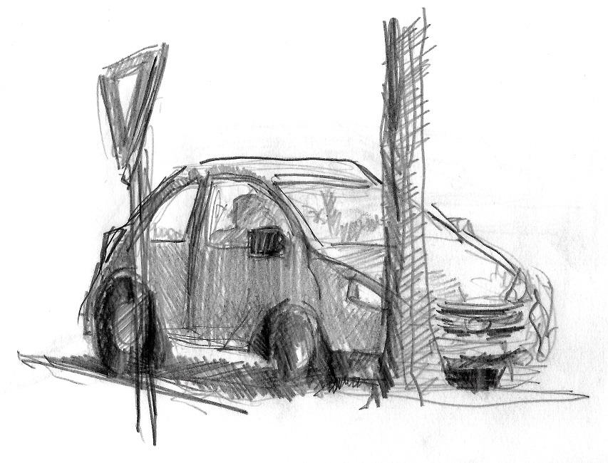 Crayonnage voiture, Caen